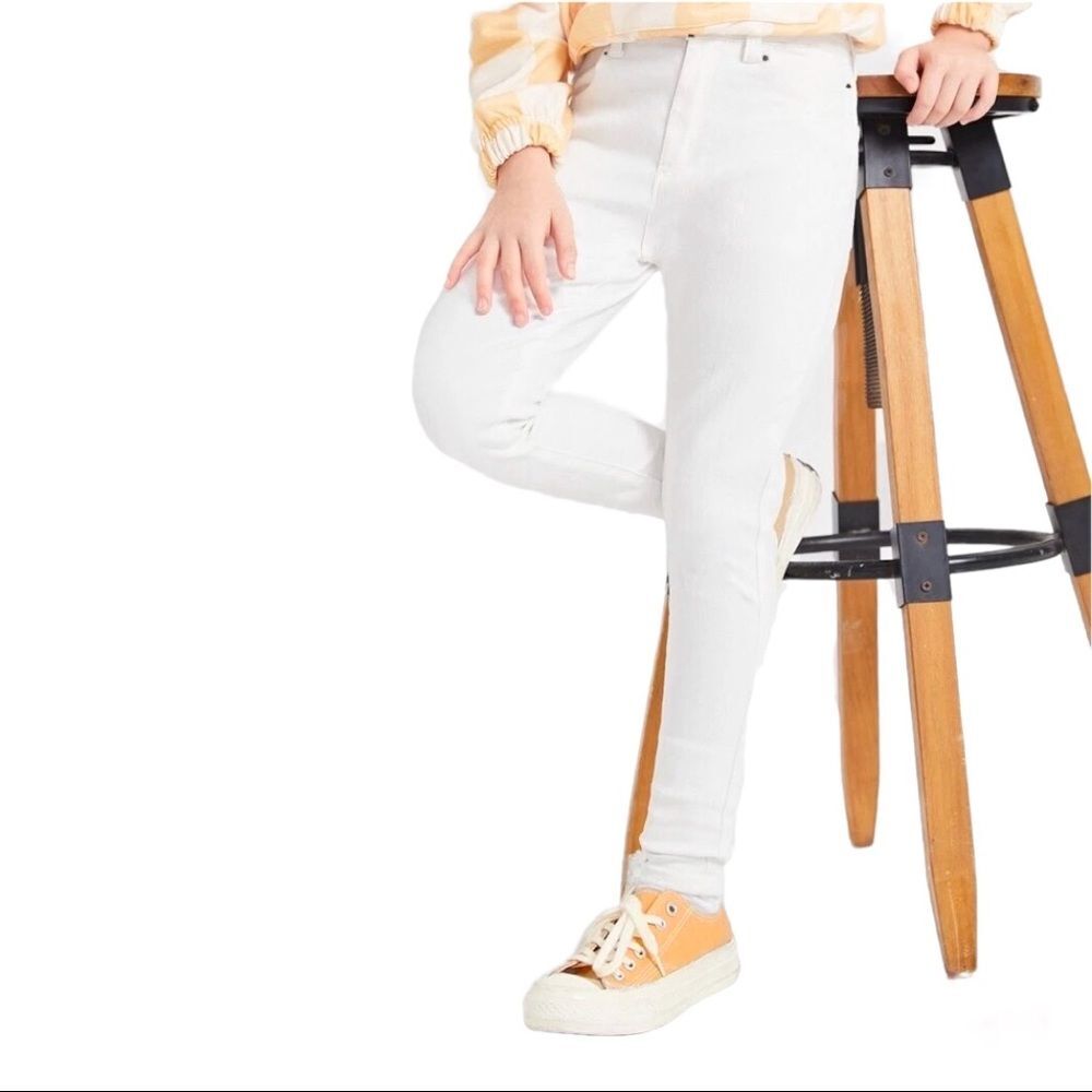 Burberry Children Girl White Skinny Denim Jeans Slim Stretch Size 10Y 140cms